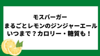 モスバーガーまるごと！レモンのジンジャーエール