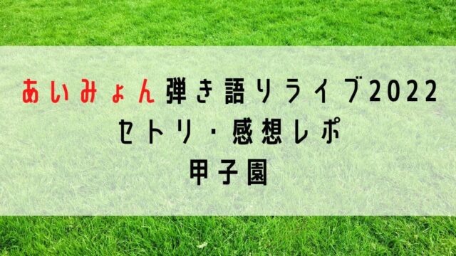 あいみょん弾き語りライブ2022セトリ・感想レポ甲子園