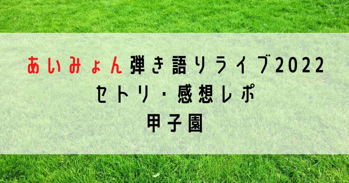 あいみょん弾き語りライブ2022セトリ・感想レポ甲子園