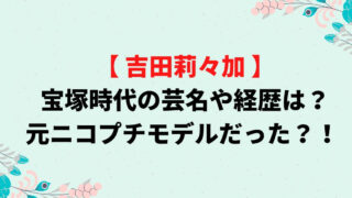 吉田莉々加の宝塚時代の芸名や経歴・身長は？元ニコプチモデルって本当？