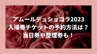 アムールデュショコラ名古屋2023入場券チケットの予約方法は？当日券や整理券も！