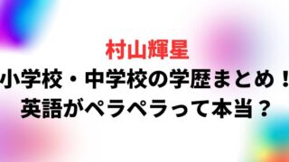 村山輝星の小学校や中学校の学歴まとめ！英語がペラペラって本当？