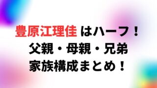 豊原江理佳はハーフ！父親や母親・兄弟の家族構成まとめ！