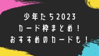 少年たち2023チケットの取り方!一般やカード枠について!