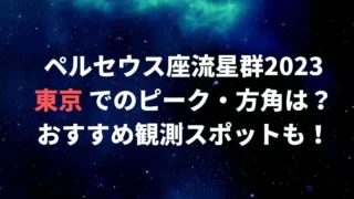 ペルセウス座流星群2023東京でのピーク・方角は？おすすめ観測スポットも！