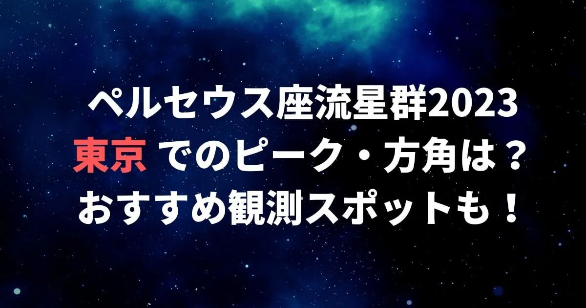 ペルセウス座流星群2023東京でのピーク・方角は？おすすめ観測スポットも！