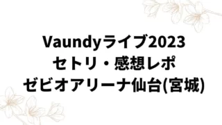 Vaundyライブ2023セトリ・感想レポゼビオアリーナ仙台(宮城)